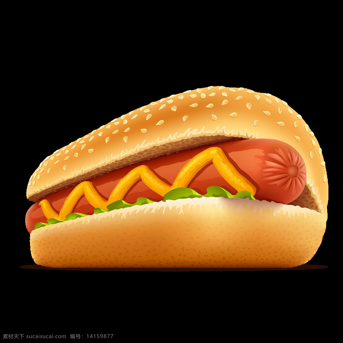 手绘 汉堡 香肠 元素 热狗 三明治 免抠 美食 快餐