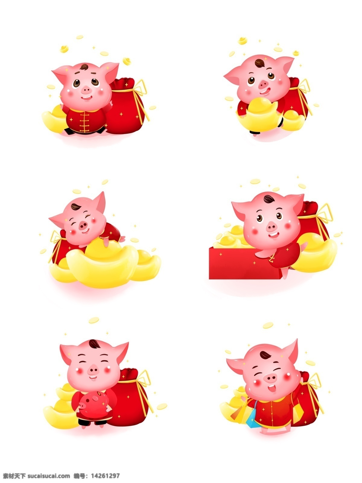 新年 立体 猪 ip 发财 红包 福 袋 促销 金币 购物 商场 元宝 猪年 立体猪 卡通猪 吉祥 猪ip 新春