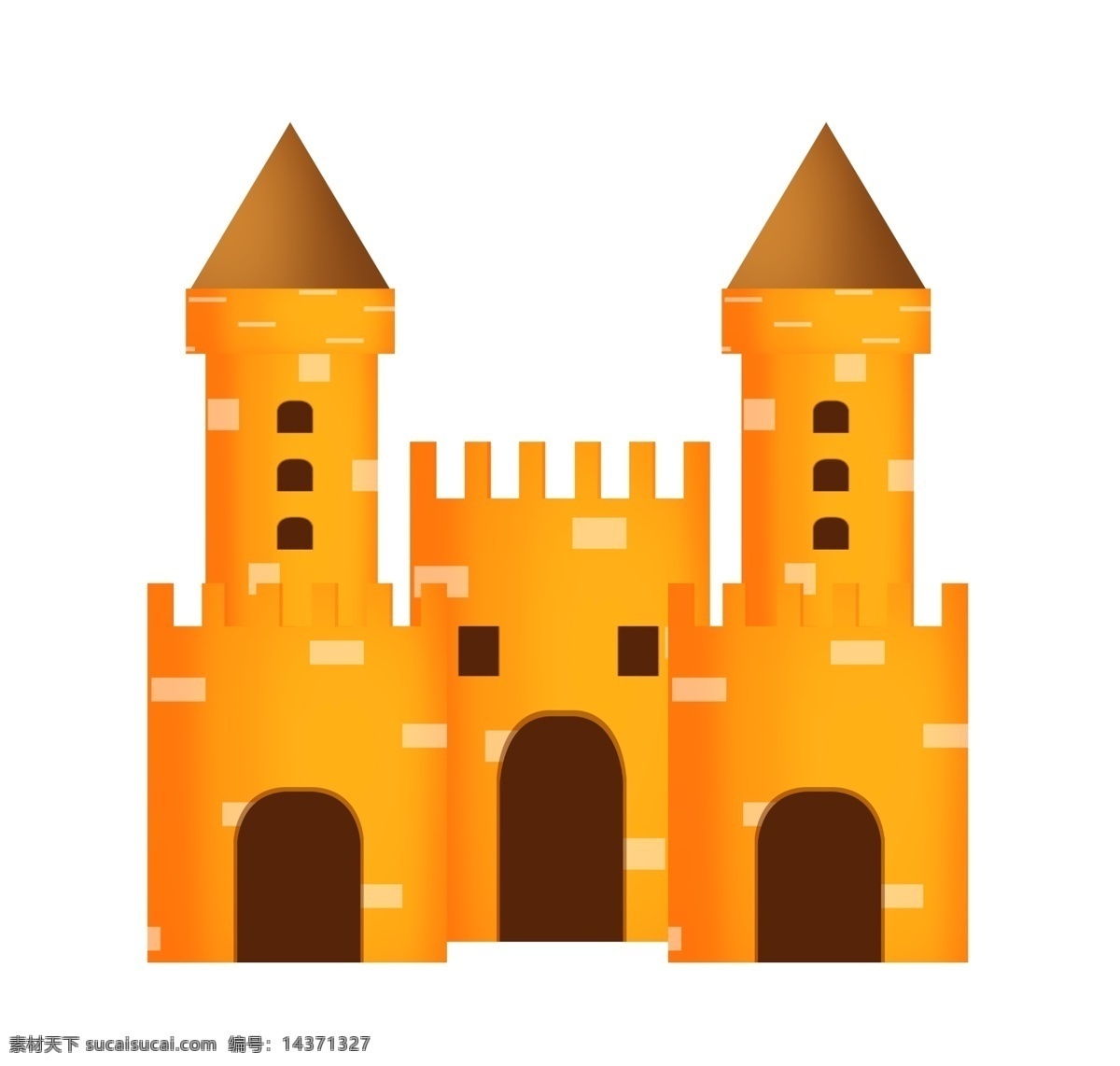 黄色 城堡 卡通 插画 黄色的城堡 卡通插画 城堡的插画 建筑城堡 独特的城堡 漂亮的城堡