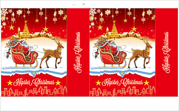 圣诞老人 雪橇 车 圣诞节 手提袋 模板 蝴蝶结手提袋 雪橇车手提袋 圣诞节手提袋 节日 红色
