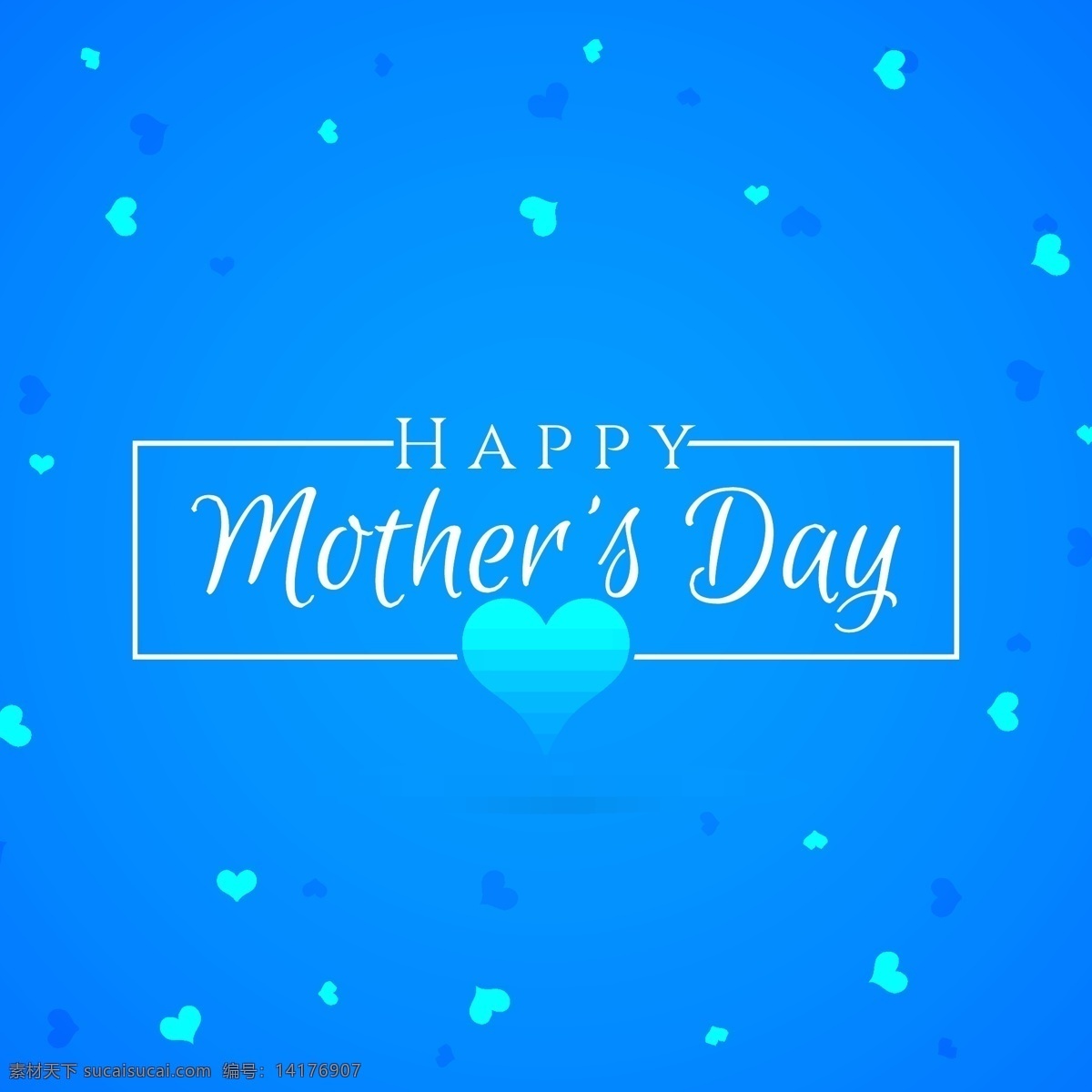 母亲节 快乐 心形 图案 蓝色 背景 母亲节快乐 心形图案 蓝色背景