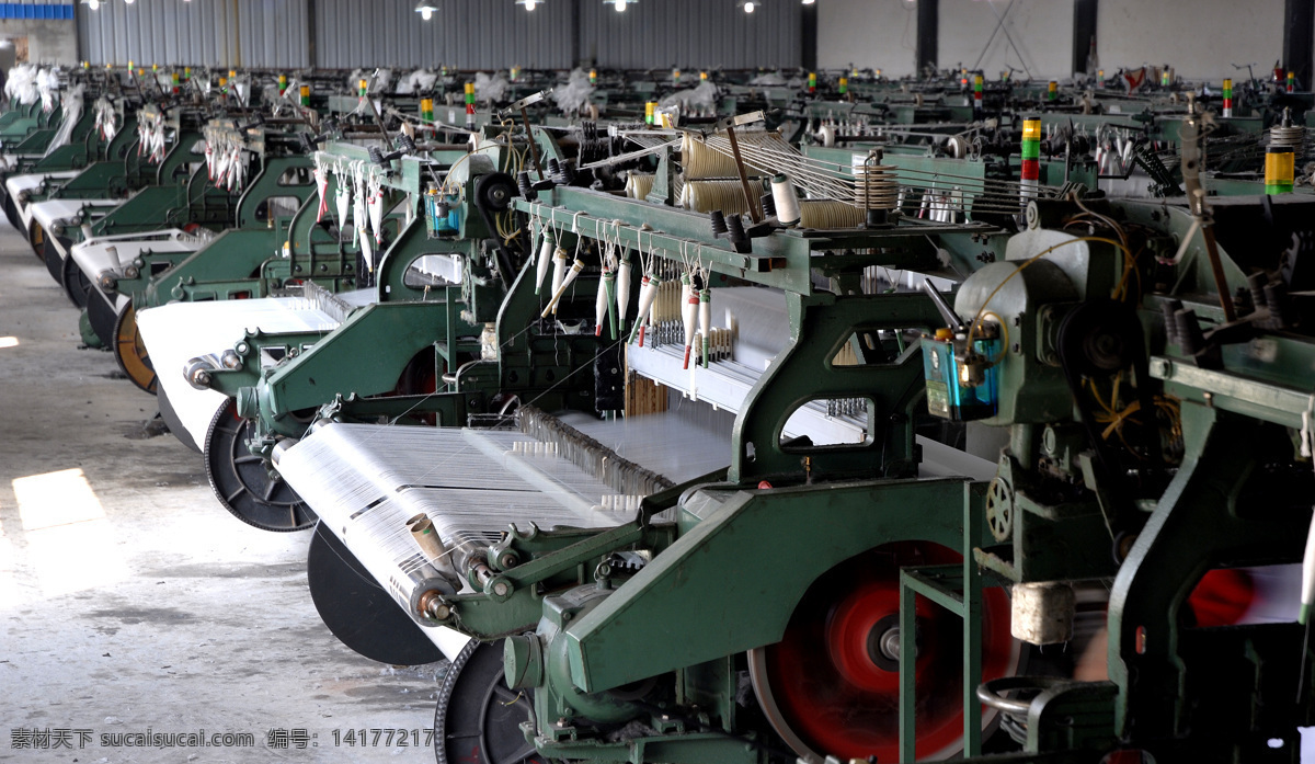 纺织机器 纺织厂 机器 工业生产 现代科技