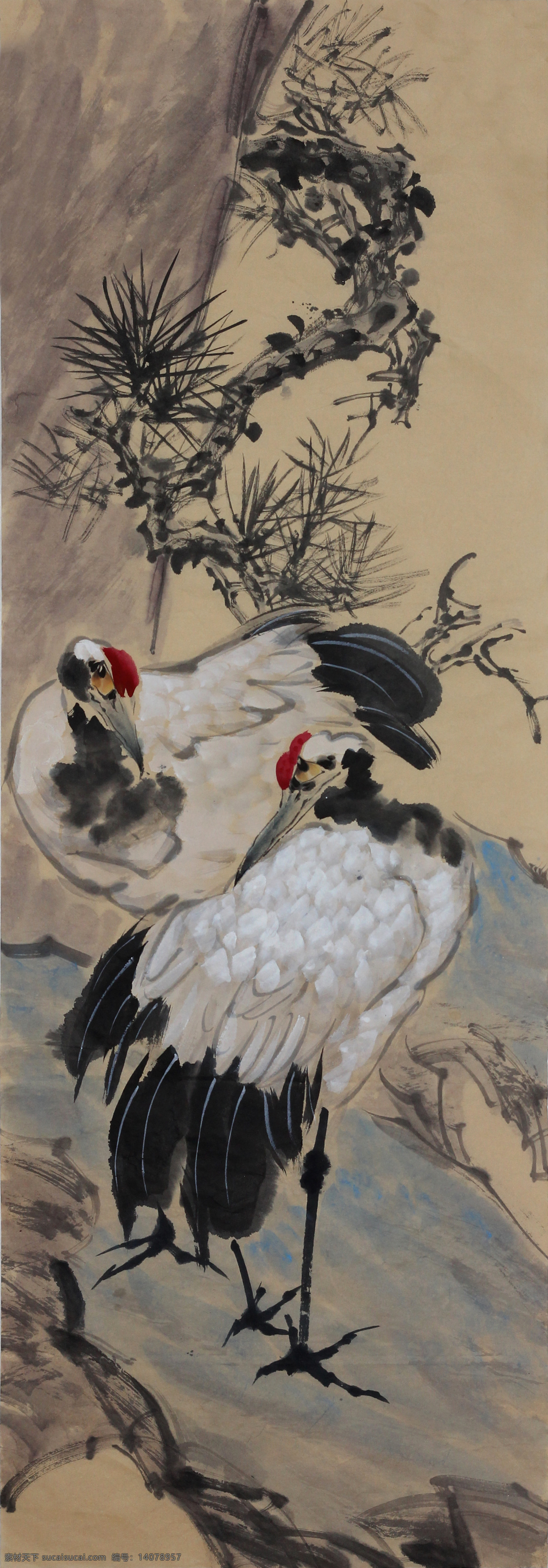 松鹤 黄旸 写意花鸟 国画 绘画 绘画书法 文化艺术