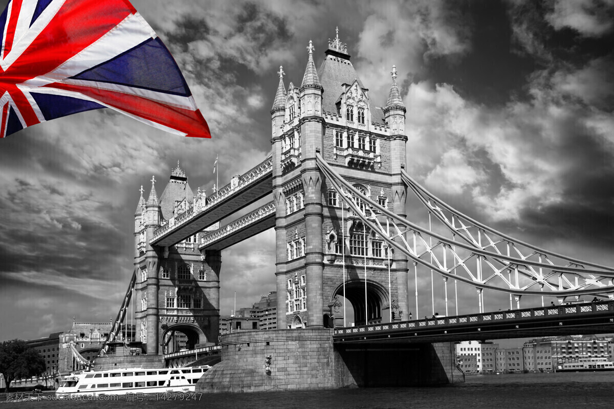 伦敦 房屋 国旗 建筑 米字旗 人文景观 英国 伦敦街头 英国国旗 伦敦桥 伦敦景 自然景观 psd源文件