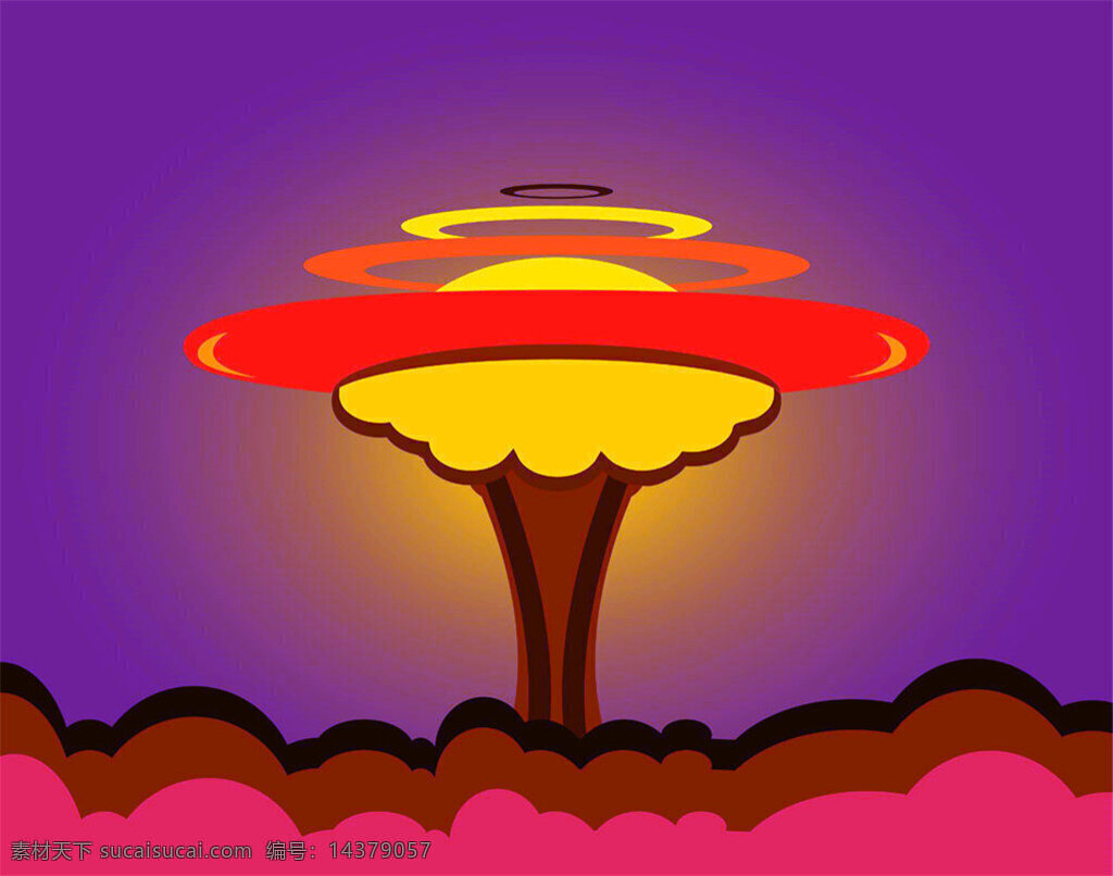 爆炸 蘑菇云 漫画图片 核爆炸 原子弹爆炸 核武器 爆炸漫画 底纹背景 底纹边框 矢量素材