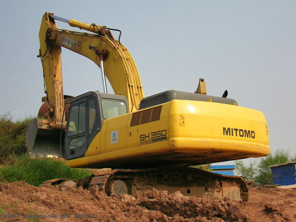 挖土机 黄色 施工作业 现代科技 工业生产