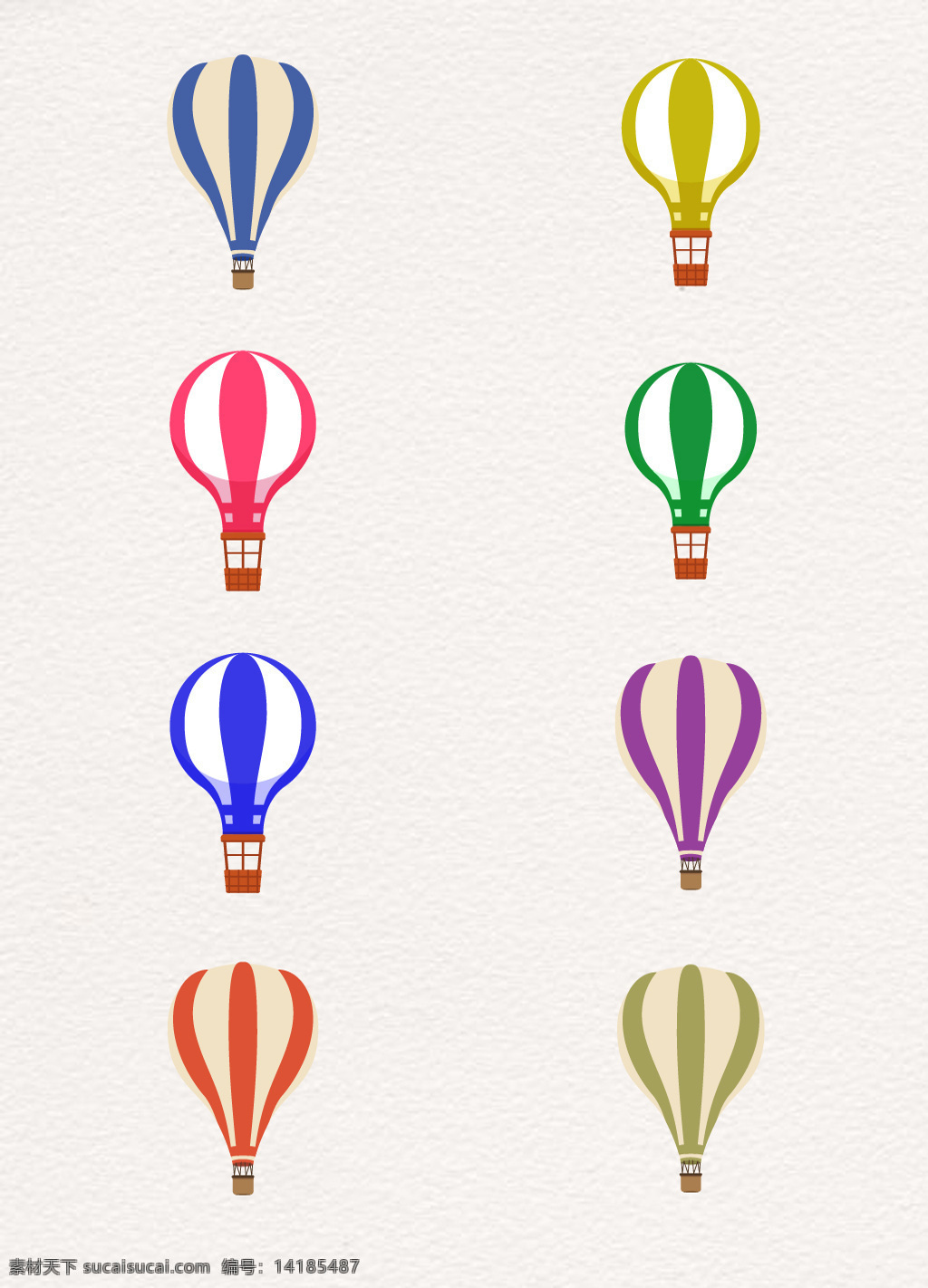 手绘 卡通 相间 色 热气球 元素 气球 上升气球 橘色热气球 相间色热气球 热气球漂浮物