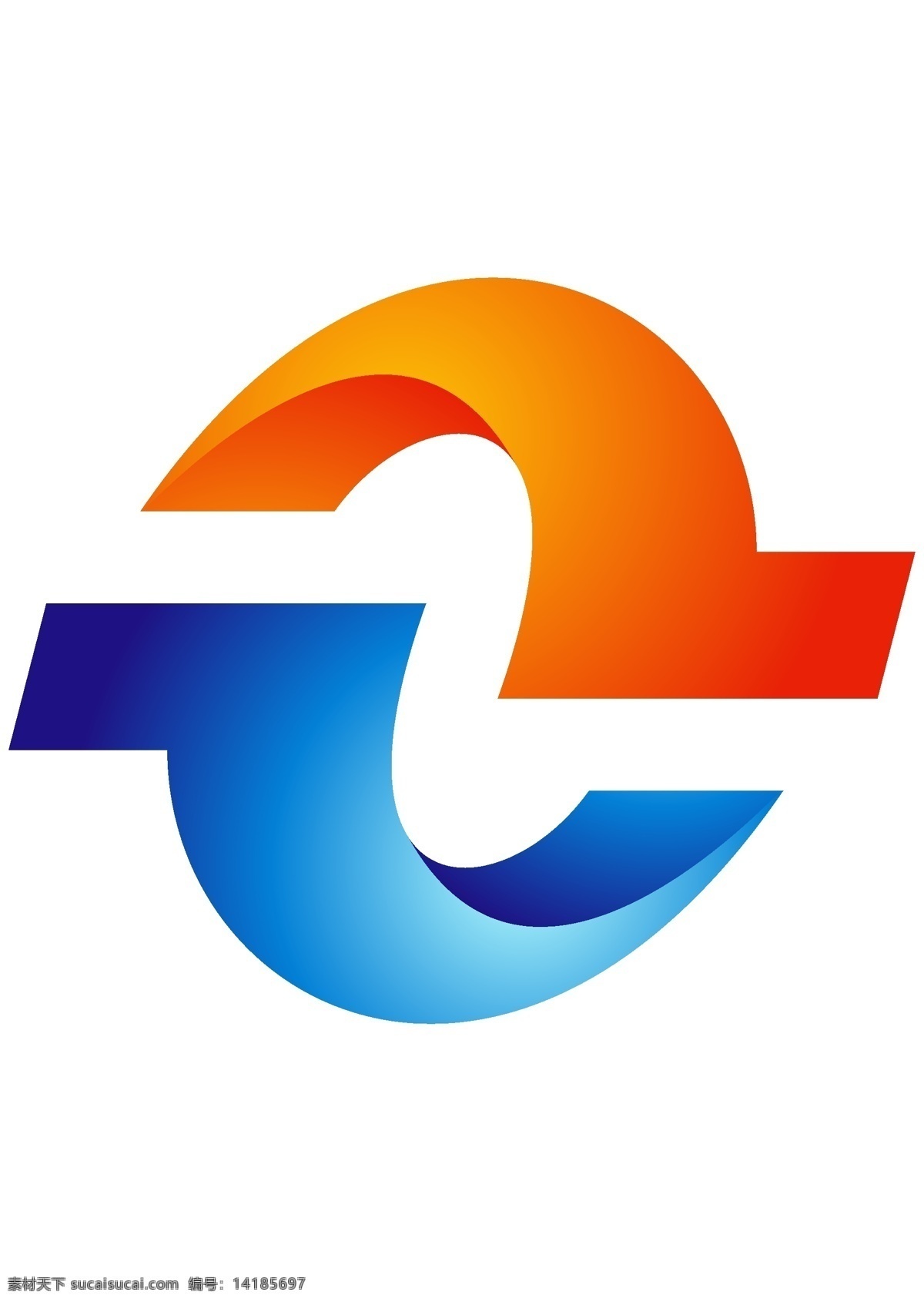 上下 对称 logo logo设计 橙蓝色 渐变 上下堆成 字母设计