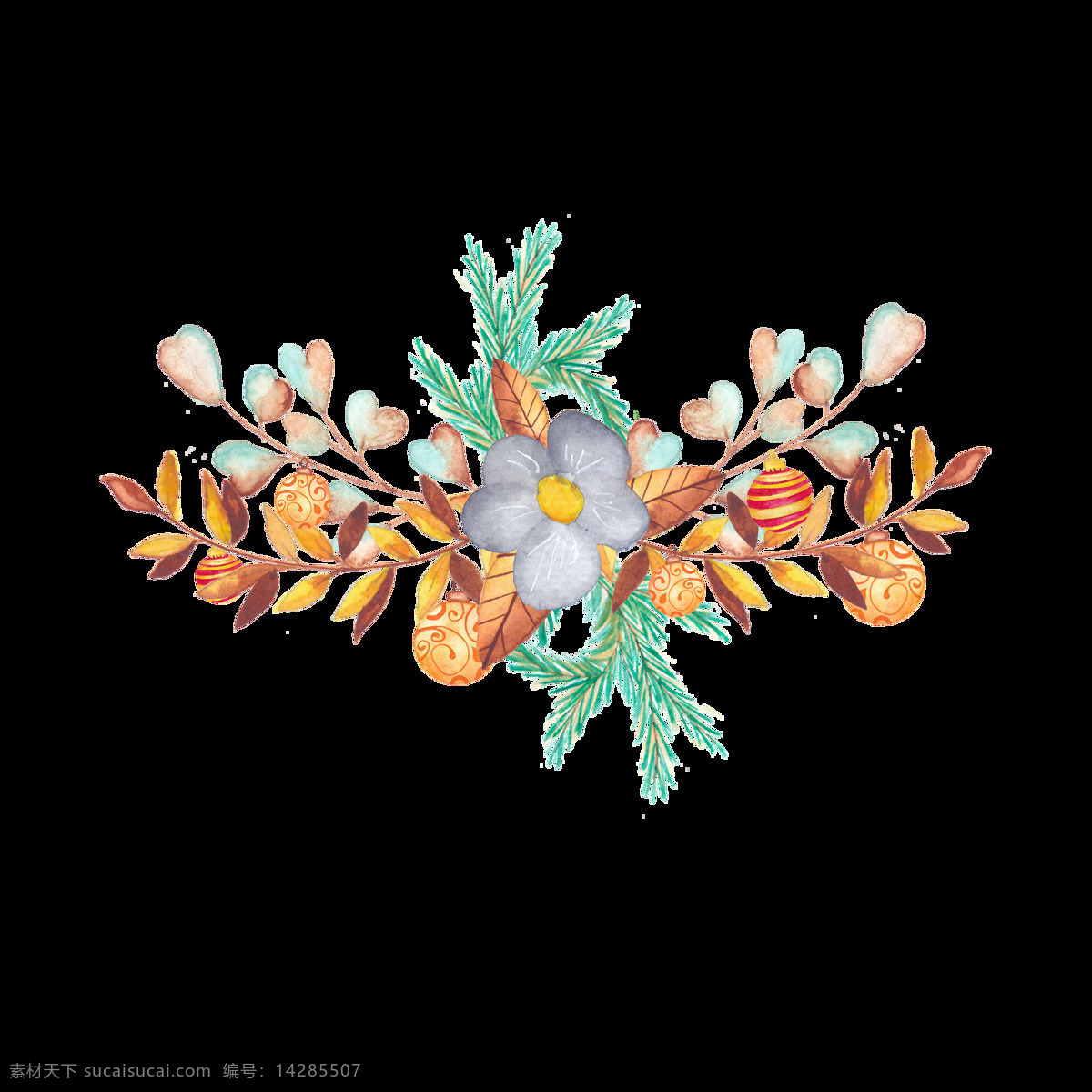 秋日 植物 树叶 透明 卡通 抠图专用 装饰 设计素材