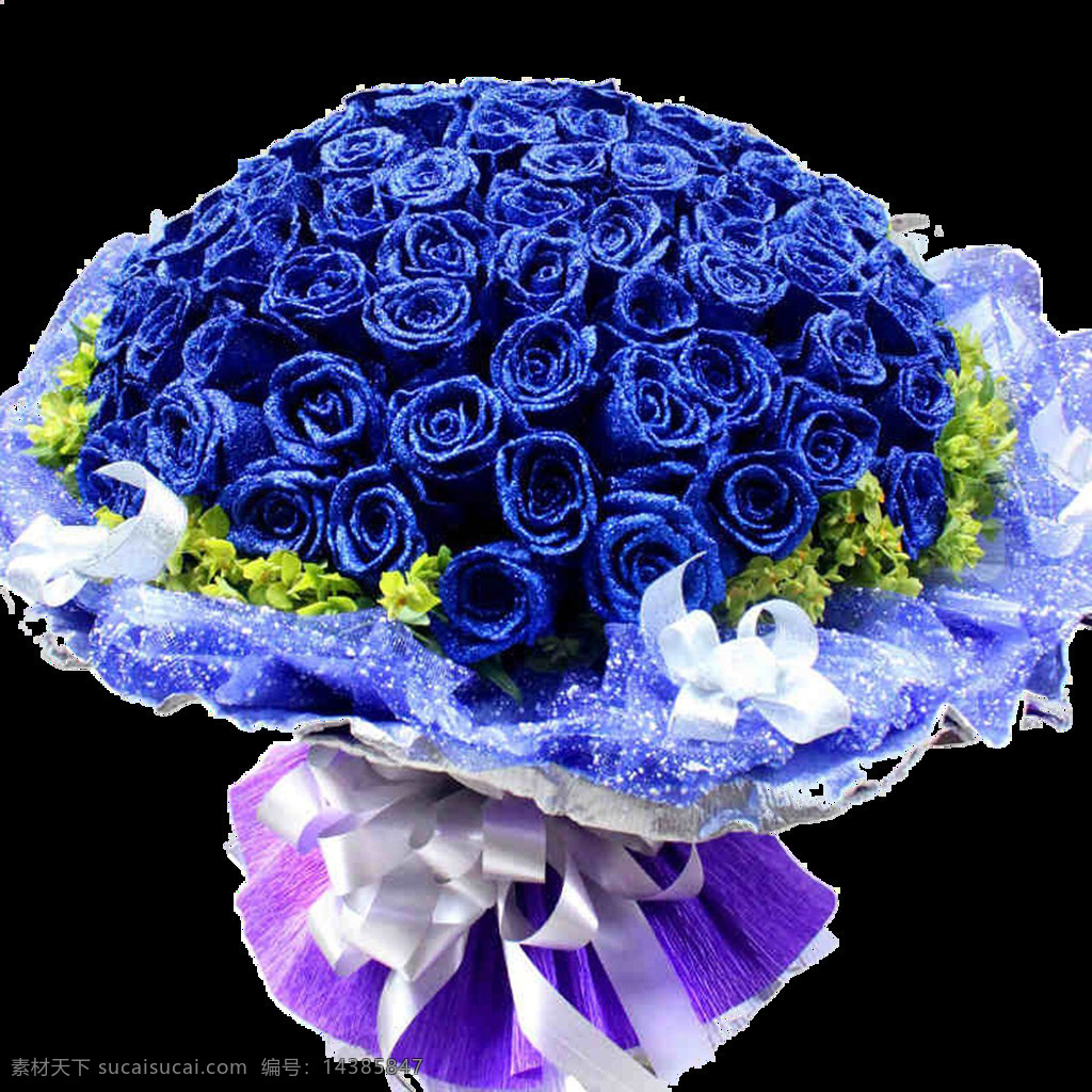妖艳 亮 蓝色 玫瑰花 花朵 花束 实物 元素 表白 情人节