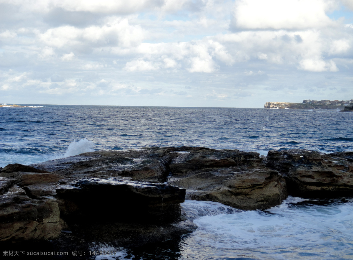 白云 碧海 大海 海边 海浪 海水 礁石 蓝天 湾 风景图片 海湾风景 悉尼 coogee 海滩 浩瀚 摄影图库 悉尼库基海滩 自然风景 自然景观 psd源文件