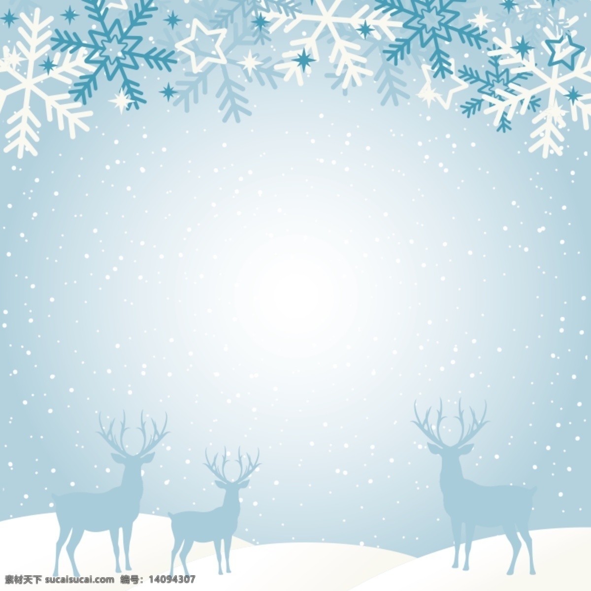 白色 圣诞 装饰 主 图 背景 蓝色 鹿子 雪景 直通车 主图