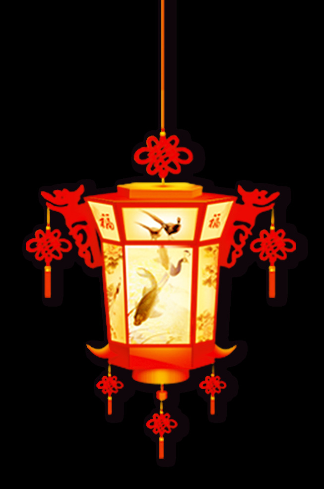 欢快 红色 中国结 灯笼 节日 元素 春节元素 灯笼元素 欢快气氛 黄色灯笼 节日气氛