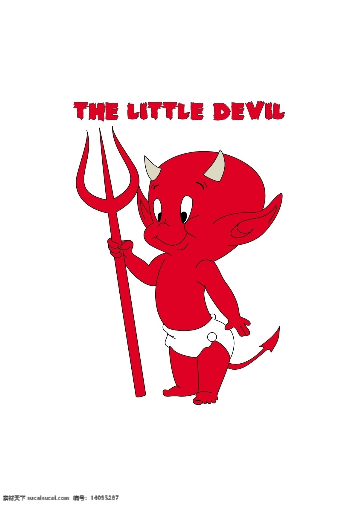 卡通小恶魔 卡通 动漫动画 logo 原创动漫 卡通动漫 红色 叉子 矢量卡通 卡通设计