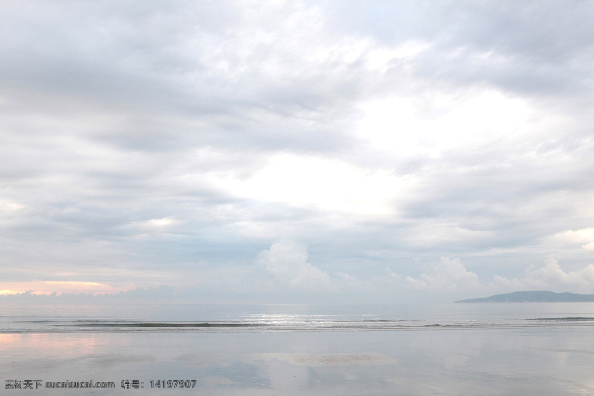 海滩 景色 风景 海水 水面倒影 天空 云彩 自然风景 滩 自然景观 滩景色 psd源文件