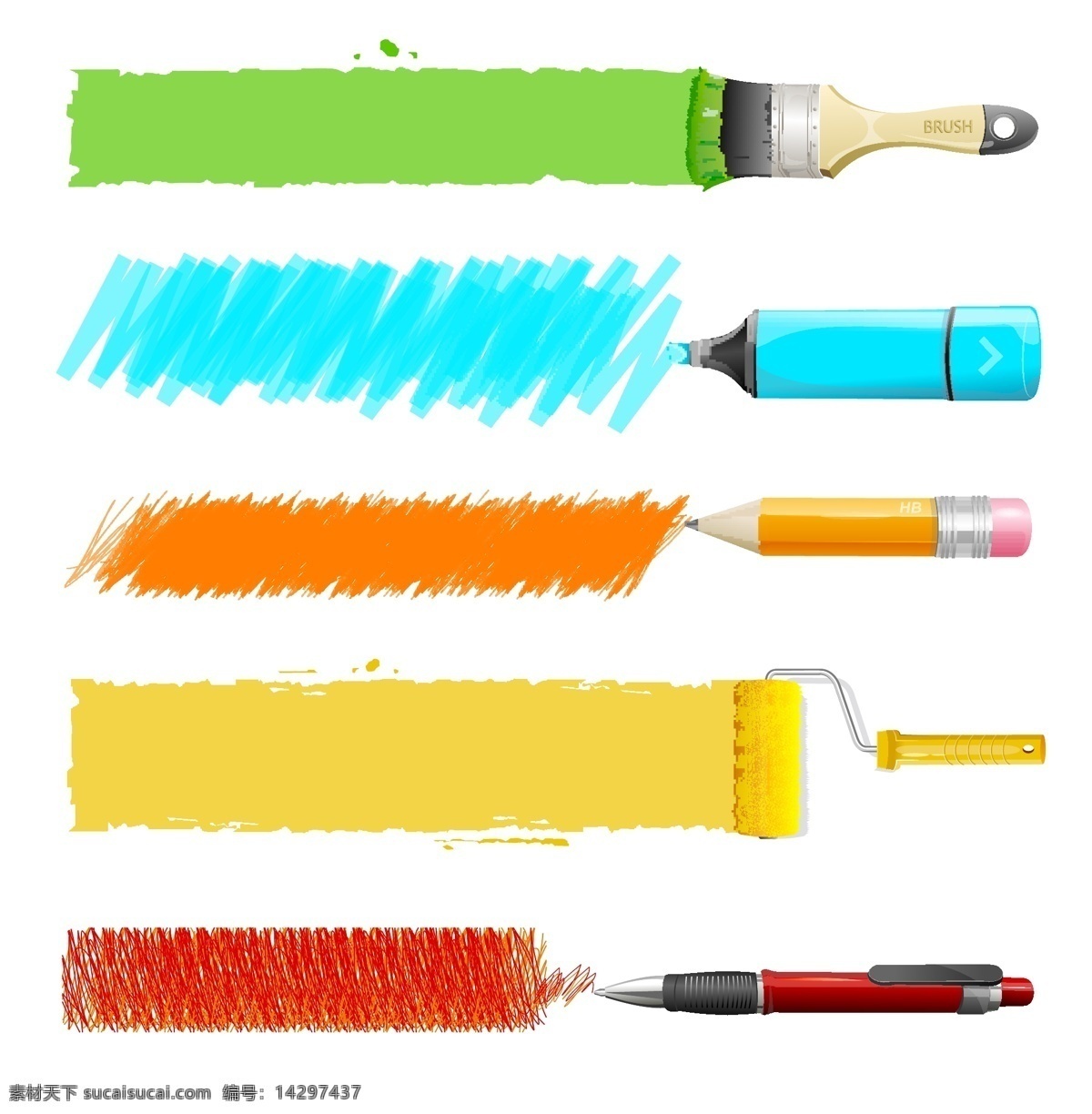 精美 常用 油漆 笔刷 彩色笔刷 毛笔 站酷网 huangtaolong 矢量图 其他矢量图